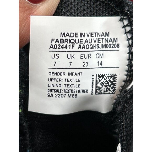 Converse All-Star Infant Size 7 High Top Shoes Dinosaur Print Hook & Loop Strap - Picture 9 of 11